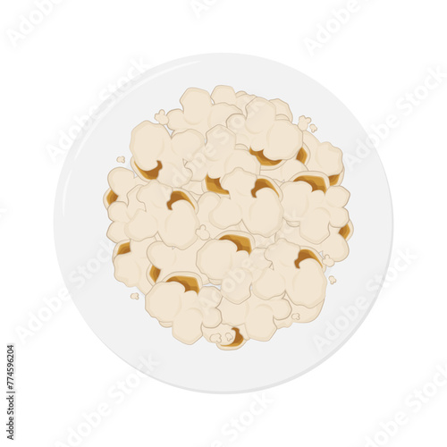 Top view pop corn Vector illustration Logo 