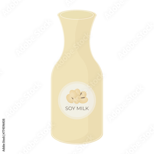 Healthy Soy Milk vector illustration logo