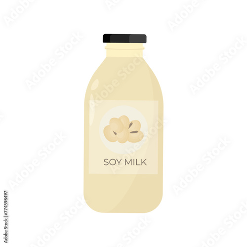 Logo Vector illustration of Soy Milk in a bottle