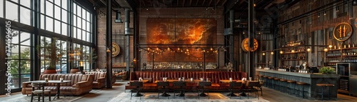 Industrial chic event space with raw textures and flexible layoutsup32K HD