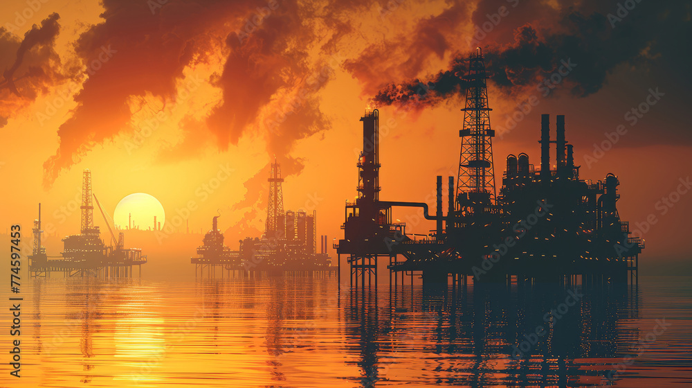 Obraz premium Carbon Capture Technology - net CO2 footprint development strategy. Generated- AI