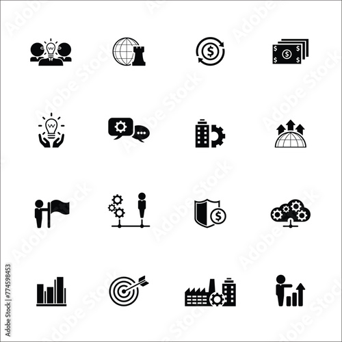 Universal business management and human resources icon set. Universal icons for web and mobile. Vector.	