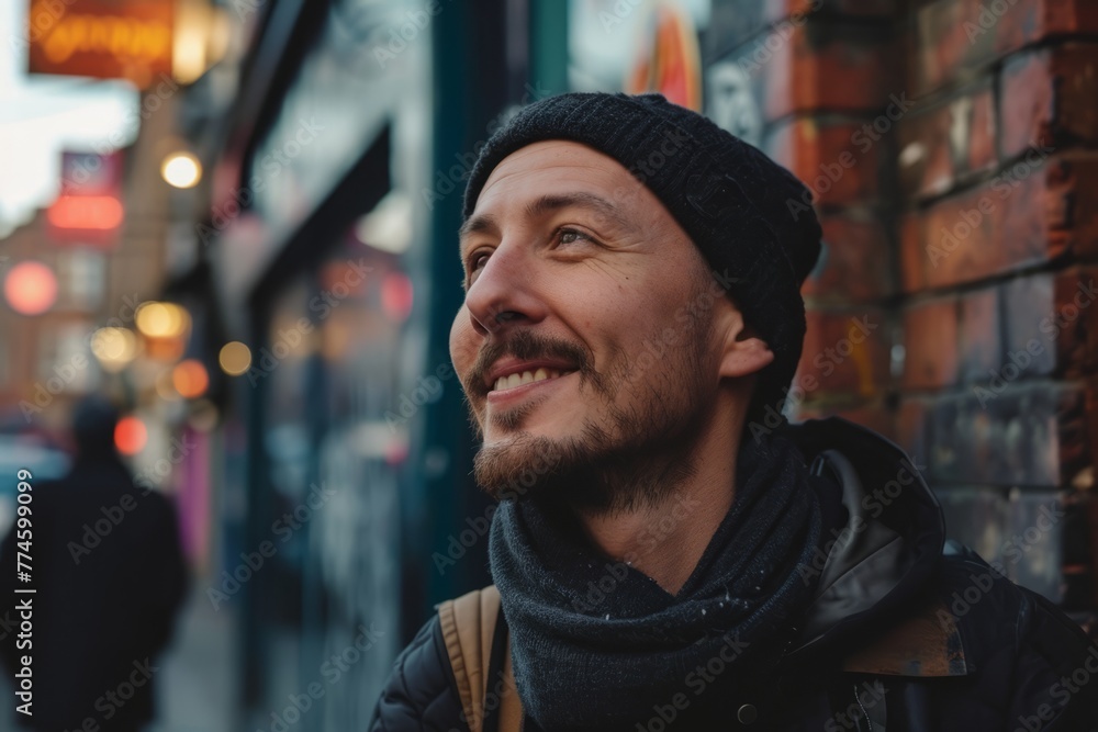 Portrait of a handsome man in the streets of London, England Portrait of a handsome man in the streets of London, England