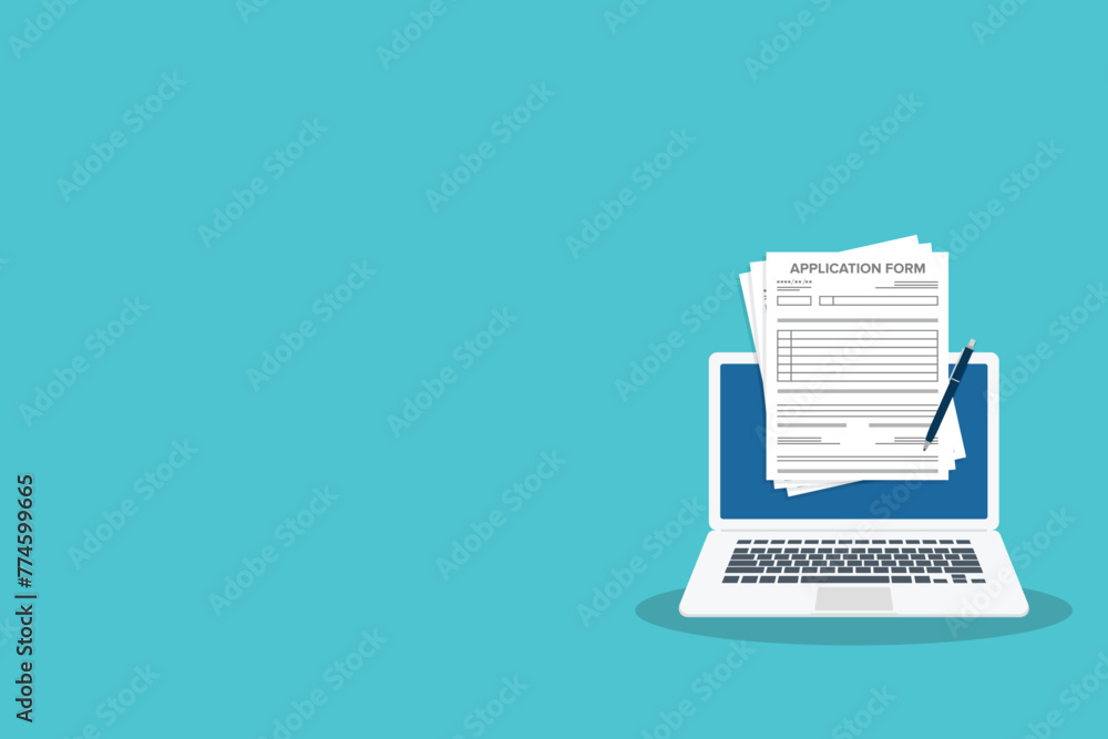 Fototapeta premium Online application form. Claim form, paperwork concepts. 