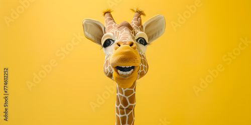 Título Girafa Sorridente em Pose Brincalhona photo