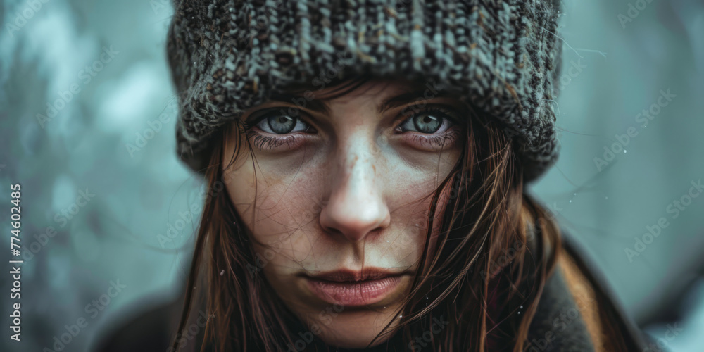 Young woman portrait with a modern twist Young woman portrait with a modern twist