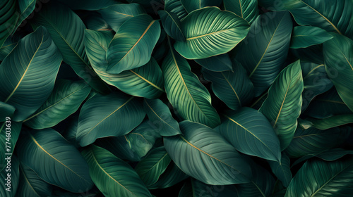 abstract nature background, tropical leaf closeup, dark wallpaper concept 
