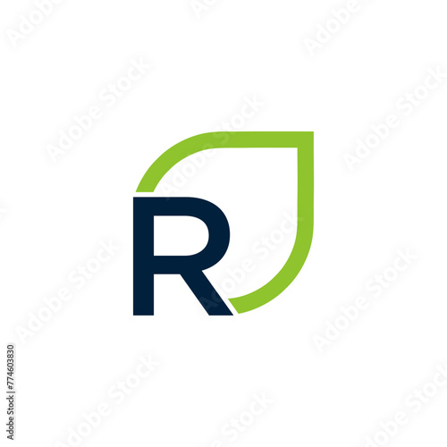 Letter R logo grows, develops, natural, organic, simple, financial logo.