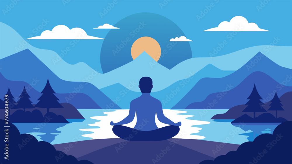 A peaceful scenic landscape representing the harmonious integration of mind and body through the practice of Zen meditation. A peaceful scenic landscape representing the harmonious integration of mind and body through the practice of Zen meditation.