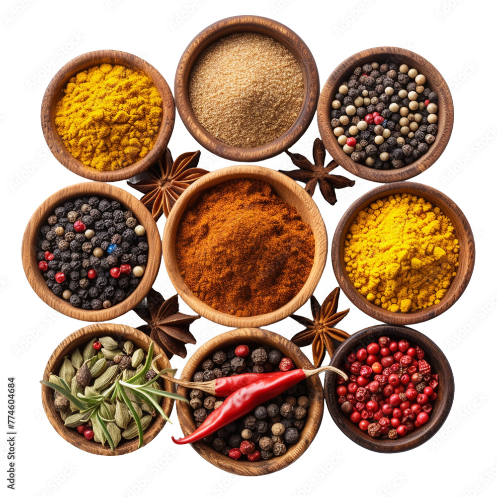 spices on white.
