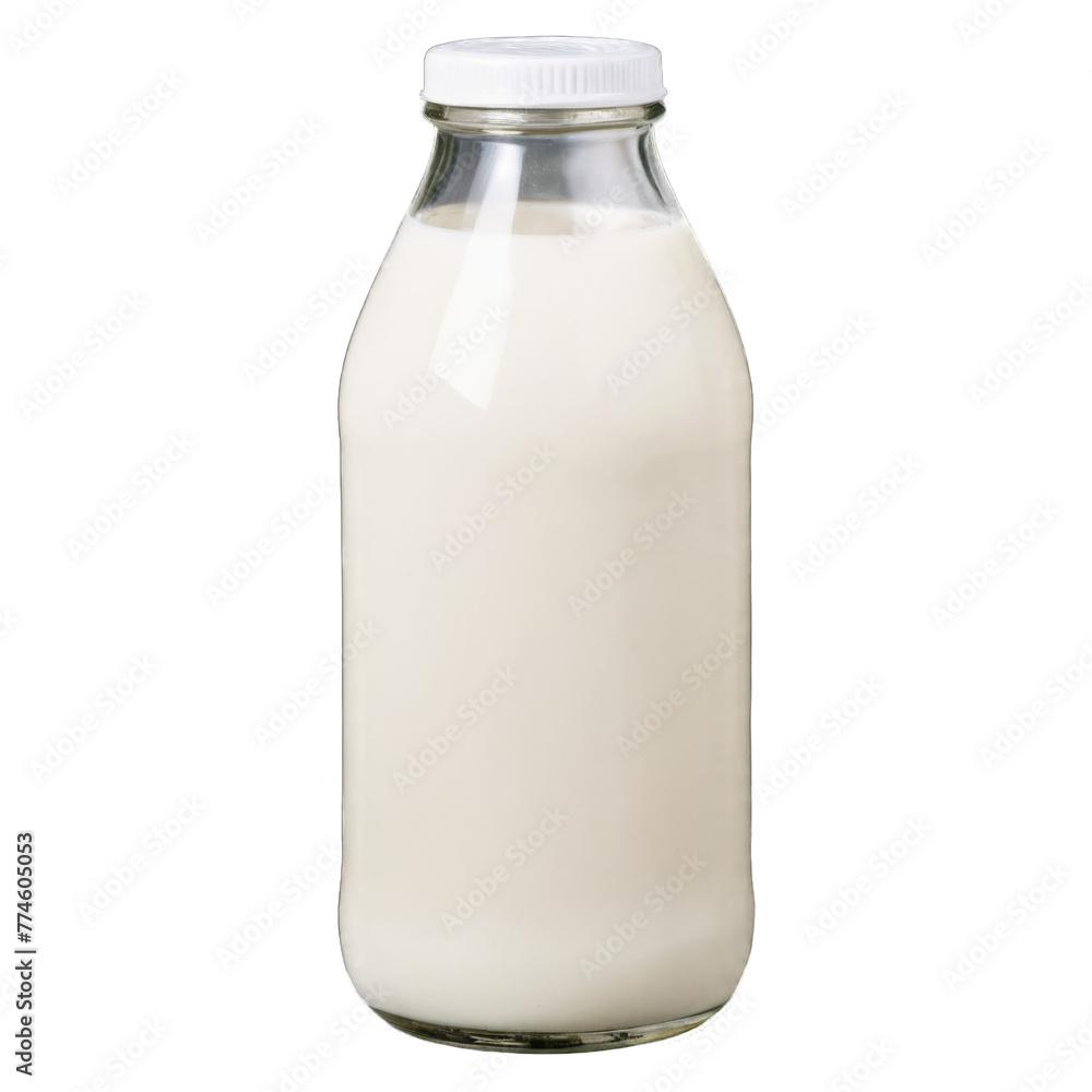 A container of milk depicted alone against a transparent background A container of milk depicted alone against a transparent background