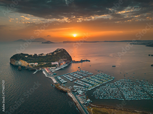 nisida island naples italy aerial photo