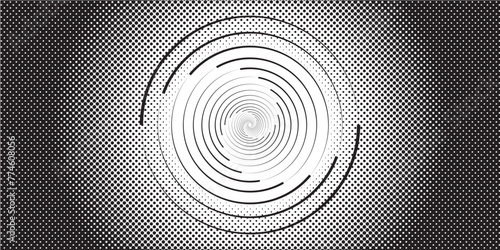 Black abstract vector circle frame halftone dots logo emblem design element for medical,