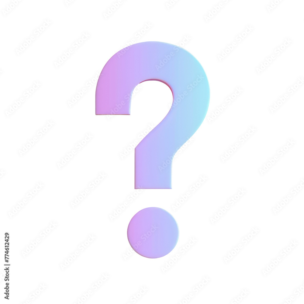 Close up of a question mark on a Transparent Background Close up of a question mark on a Transparent Background
