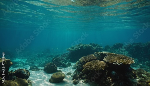 Underwater landscape. Realistic background