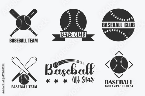Dynamic Baseball Logo Design Bundle, Creative Baseball Team Logos, Bold Baseball Logo Concepts, Professional Baseball Logo Templates, Customizable Baseball Emblem Designs, Modern Baseball Logo  photo