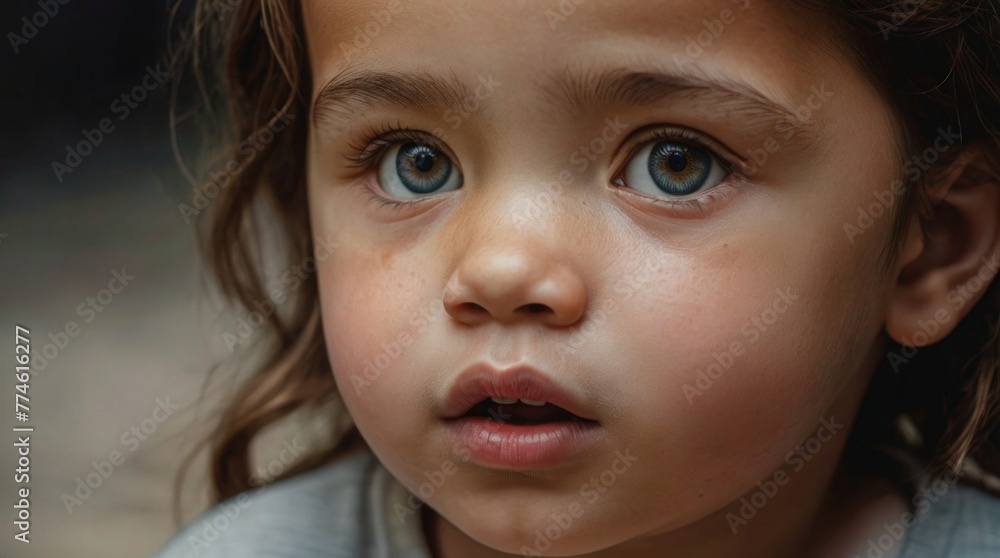 A detailed and intimate portrayal, highlighting the child's features A detailed and intimate portrayal, highlighting the child's features