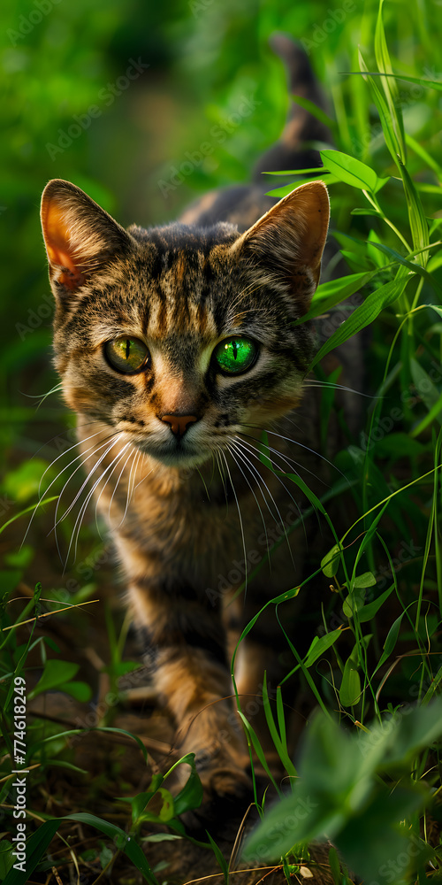 Gato Curioso de Olhos Verdes