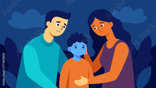 Parents comforting their child who is in the midst of a panic attack showing the importance of a nurturing and understanding environment in