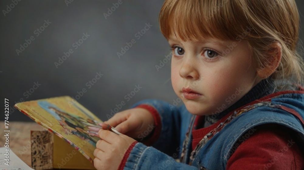 Delving into the details with a close-up of a child Delving into the details with a close-up of a child