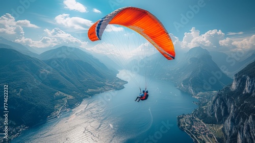 Thrilling paragliding experience above the fjords