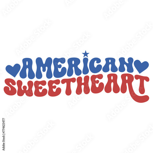 Фотография American Sweetheart, 4th of July Design, 4th of July SVG, 4th Of July Vector, In