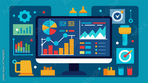 A magnified image of a sleek stateoftheart touchscreen display presenting realtime data visualizations and yses providing valuable insights for