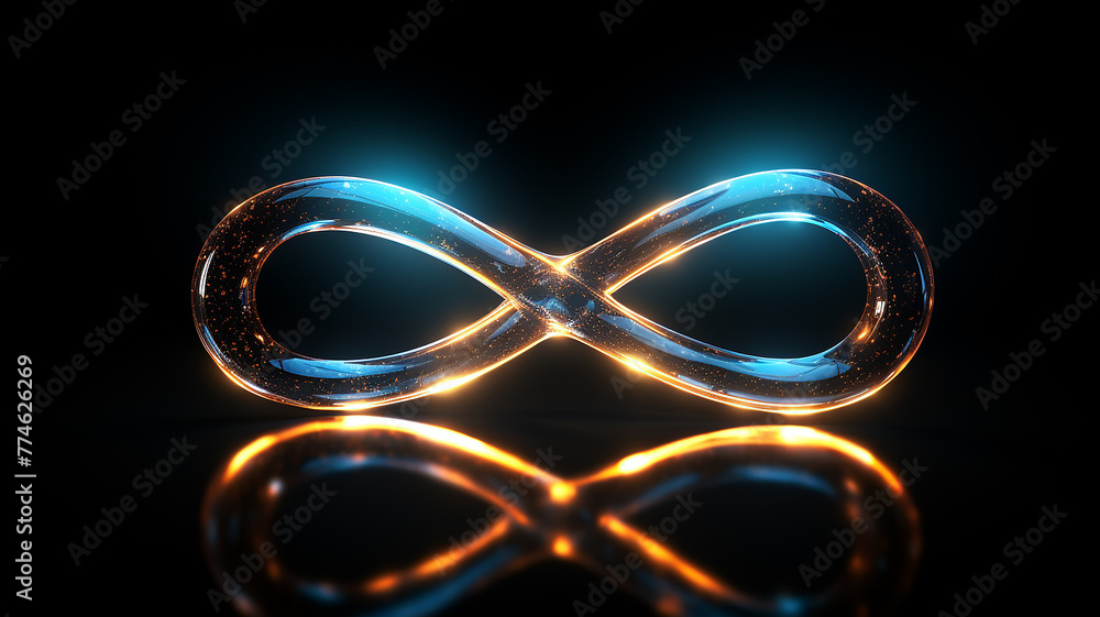 glowing infinity symbol isolated sign on the background glowing infinity symbol isolated sign on the background