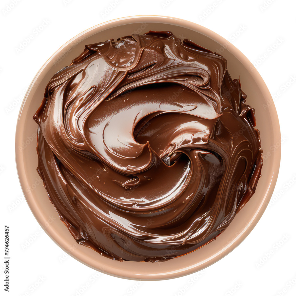 Chocolate spread in bowl isolated on transparent background Chocolate spread in bowl isolated on transparent background