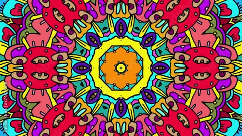 Abstract colorful psychedelic video for summer music festival