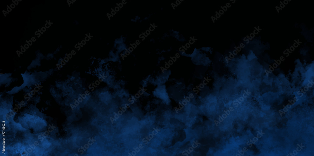 Abstract background with Scary blue and black horror background. Textured Smoke. Old vintage retro blue background texture. Abstract Watercolor blue grunge background painting. vector illustration. 