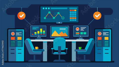 A glimpse into a control room with multiple screens displaying realtime data and statistics made possible by the lightningfast speeds and