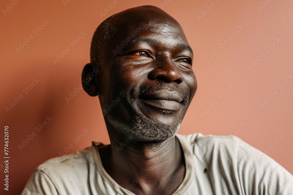 Portrait of a handsome african american man smiling and looking at camera Portrait of a handsome african american man smiling and looking at camera
