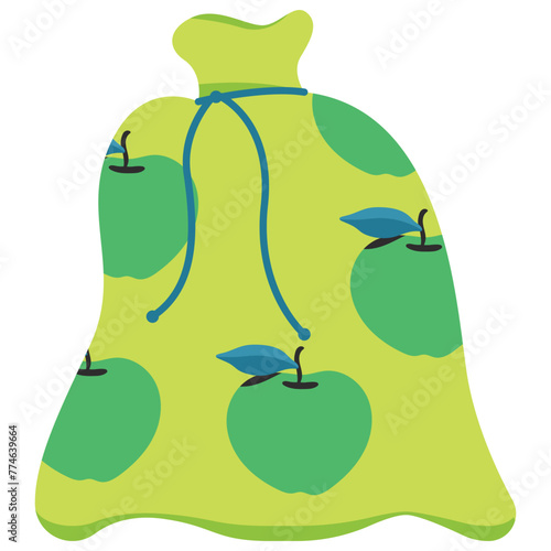 Cotton baby diaper bag backpack vector cartoon illustration isolated on a white background.
