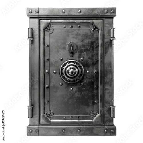 Steel safe isolated on transparent background