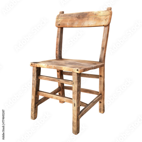 wooden chair isolated on transparent background