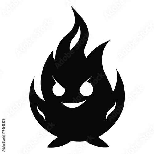 Flame Mascot Vector design  cute cartoon fire character mascot design
