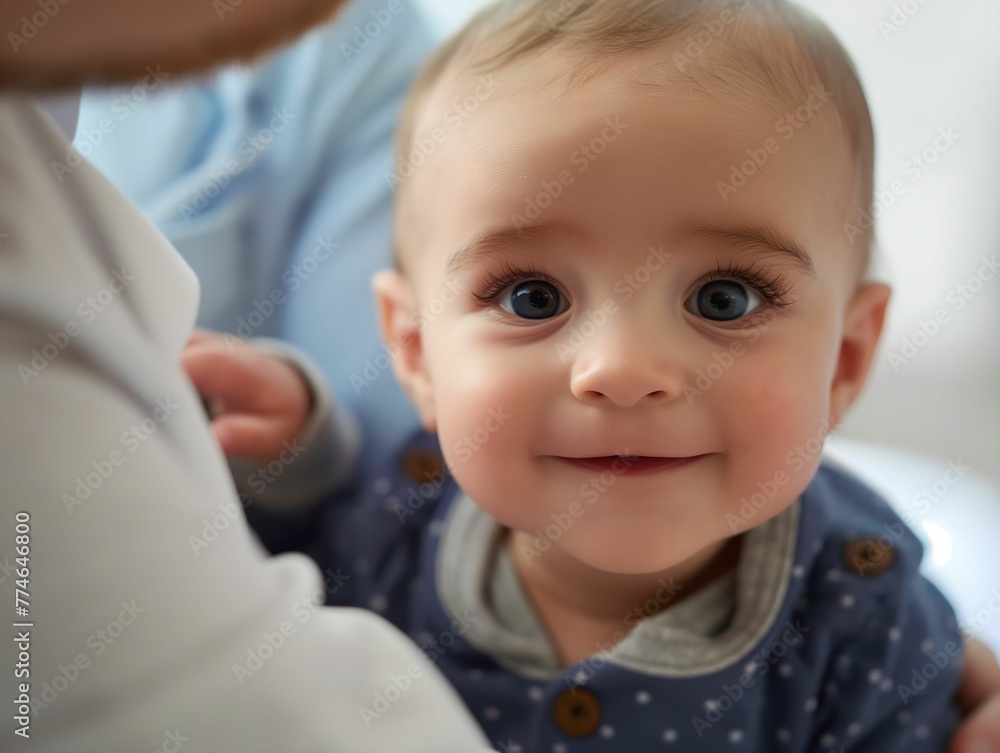 Tender moment at a baby's medical examination Tender moment at a baby's medical examination