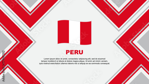 Peru Flag Abstract Background Design Template. Peru Independence Day Banner Wallpaper Vector Illustration. Peru Vector