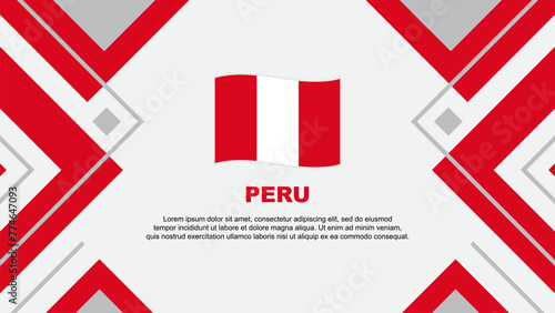 Peru Flag Abstract Background Design Template. Peru Independence Day Banner Wallpaper Vector Illustration. Peru Illustration