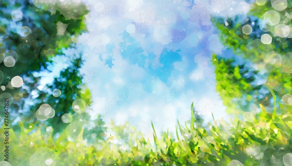 夏の森、林の中をイメージした背景素材 夏の森、林の中をイメージした背景素材