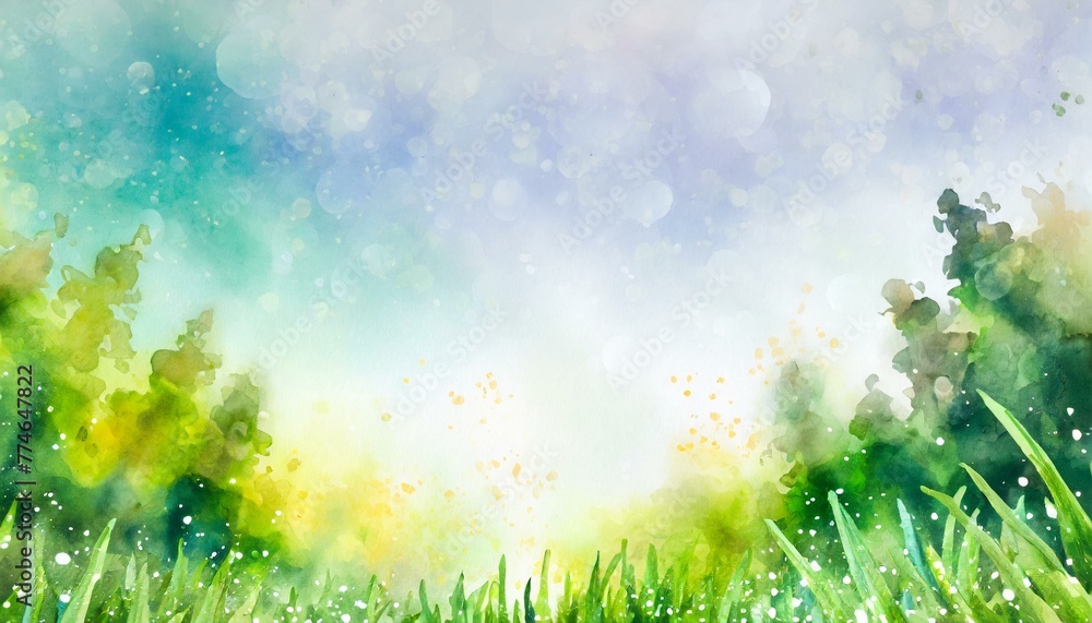 Obraz premium 夏の森、林の中をイメージした背景素材