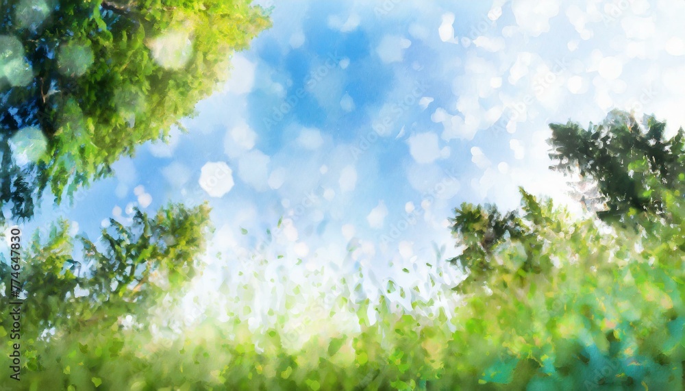 夏の森、林の中をイメージした背景素材 夏の森、林の中をイメージした背景素材