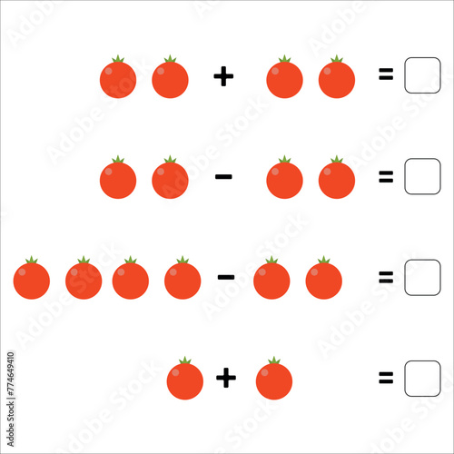 Web Mathematical educational game for children. Fun mathematics. Learning to count addition and subtraction for children.