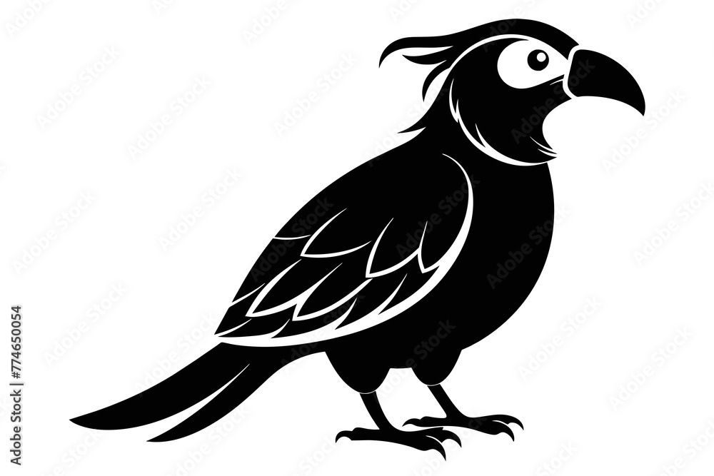 Fototapeta premium silhouette image,Mango bird,vector illustration,white background