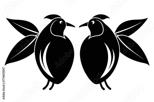  silhouette image Mango bird vector illustration white background