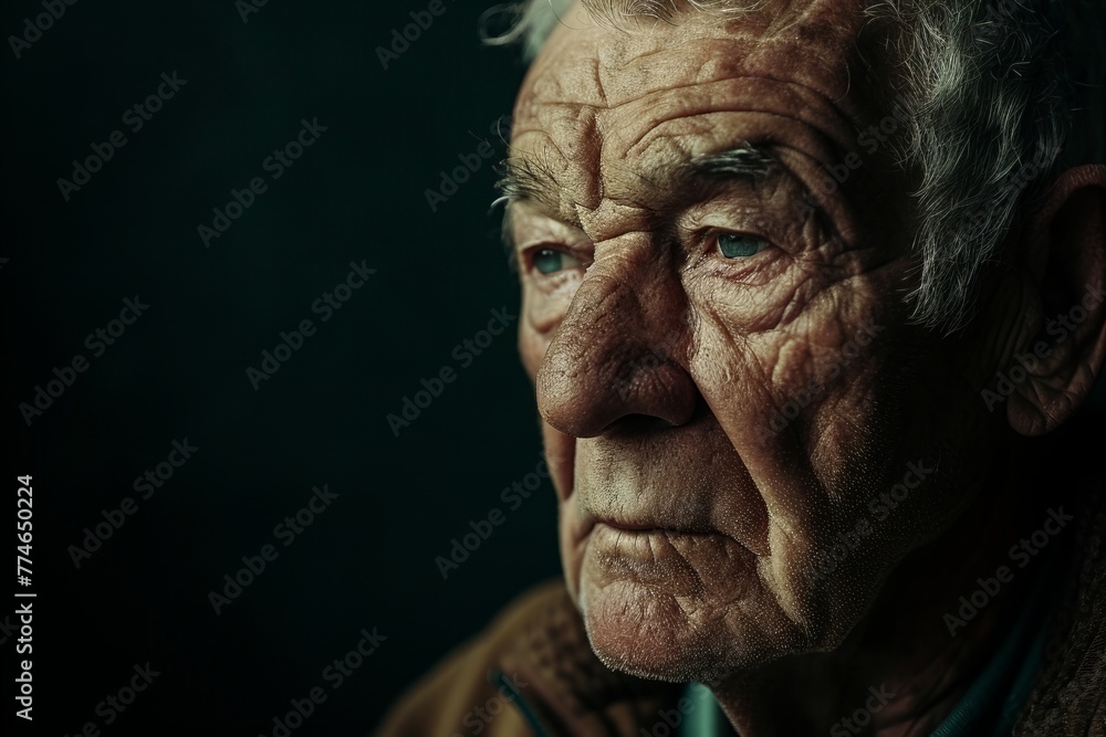 Portrait of an old man with a sad expression on his face Portrait of an old man with a sad expression on his face