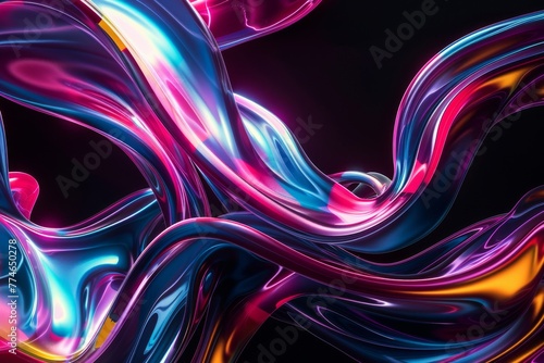 holographic liquid fluid abstract background