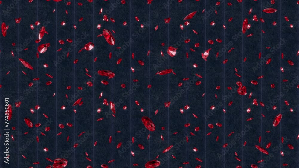 Ruby luxury jewellery background loop tile falling. This texture of ...