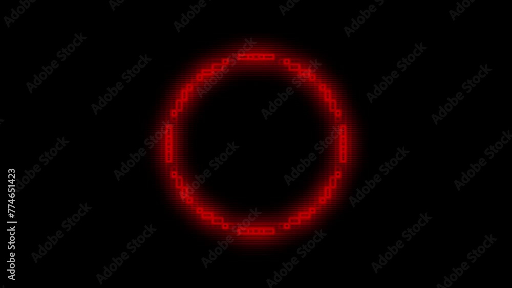 Animated retro 8-bit red pulsing circle animation with black background. Circular shaped logos idea Animated retro 8-bit red pulsing circle animation with black background. Circular shaped logos idea